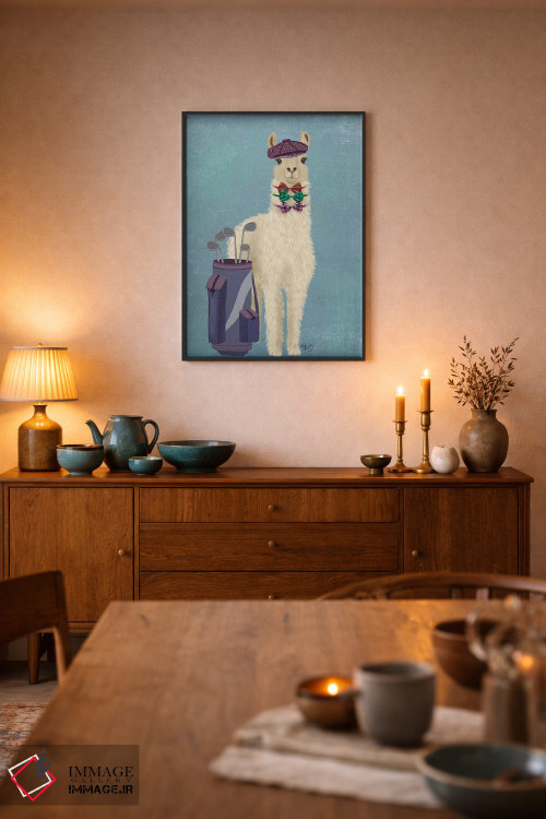 تابلو دکوراتیو لاما گلف باز اثر فب فانکی - D6B