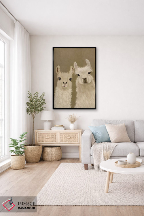 تابلو دکوراتیو دو لاما، در حال نگاه به تو اثر فب فانکی - D4B
