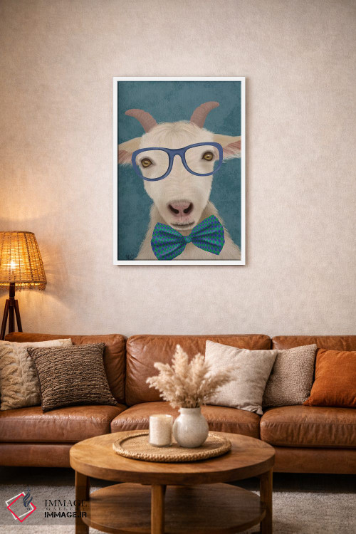 تابلو دکوراتیو بز کتاب خوان اثر فب فانکی - D1W