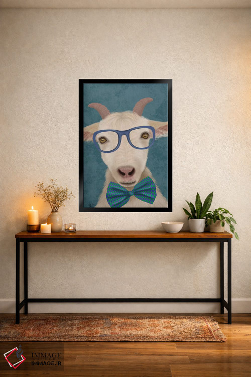 تابلو دکوراتیو بز کتاب خوان اثر فب فانکی - D4B