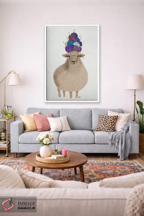 تابلو دکوراتیو گوسفند با کلاه پشمی اثر فب فانکی - D1W
