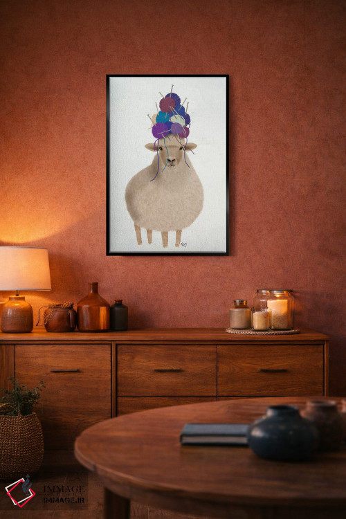 تابلو دکوراتیو گوسفند با کلاه پشمی اثر فب فانکی - D4B