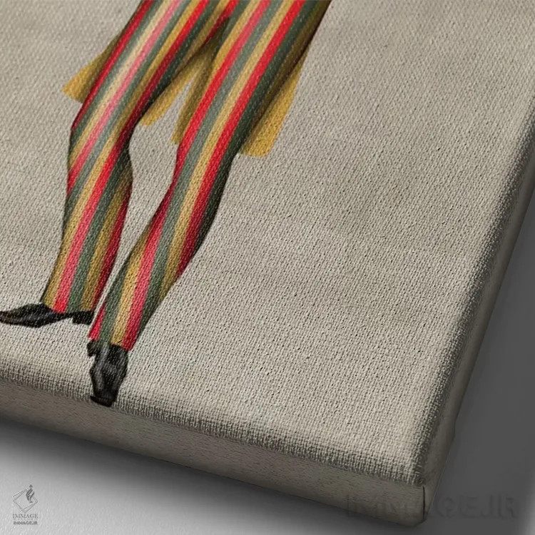 تابلو دکوراتیو گوزن نوازنده ۲ اثر فب فانکی - نمای نزدیک بافت بوم