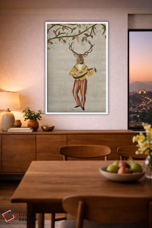 تابلو دکوراتیو گوزن نوازنده ۲ اثر فب فانکی - D1W