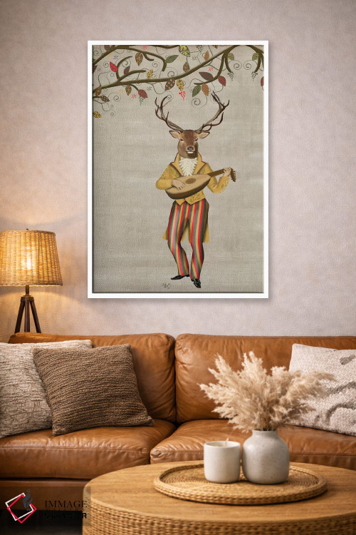 تابلو دکوراتیو گوزن نوازنده ۲ اثر فب فانکی - D3W