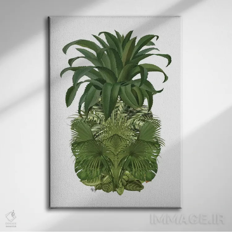 تابلو دکوراتیو آناناس گل دار ۴ اثر فب فانکی - نمای روبهرو روی دیوار