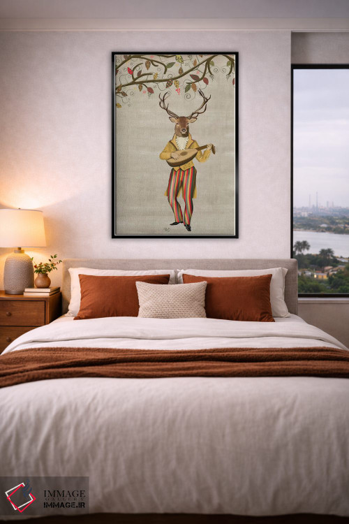 تابلو دکوراتیو گوزن نوازنده ۲ اثر فب فانکی - D4B