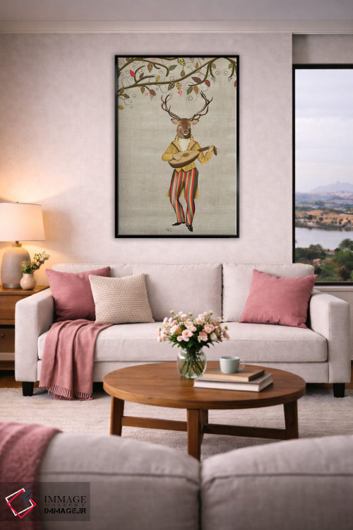 تابلو دکوراتیو گوزن نوازنده ۲ اثر فب فانکی - D5B