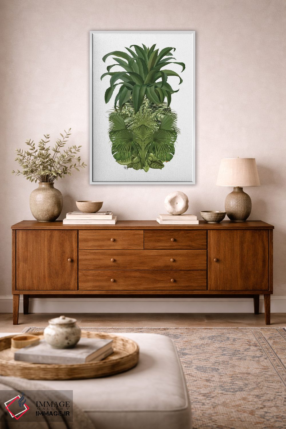 تابلو دکوراتیو آناناس گل دار ۴ اثر فب فانکی - D2W