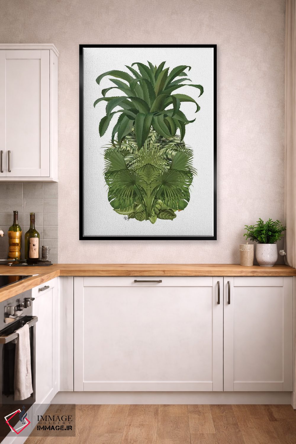 تابلو دکوراتیو آناناس گل دار ۴ اثر فب فانکی - D1B