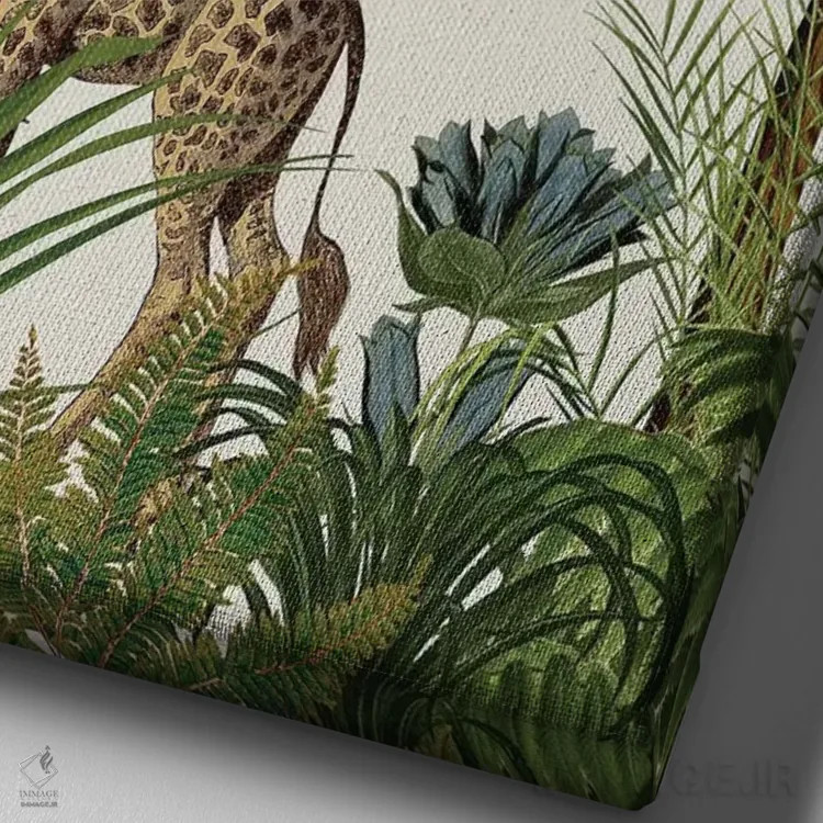 تابلو دکوراتیو زرافه استوایی ۴ اثر فب فانکی - نمای نزدیک بافت بوم