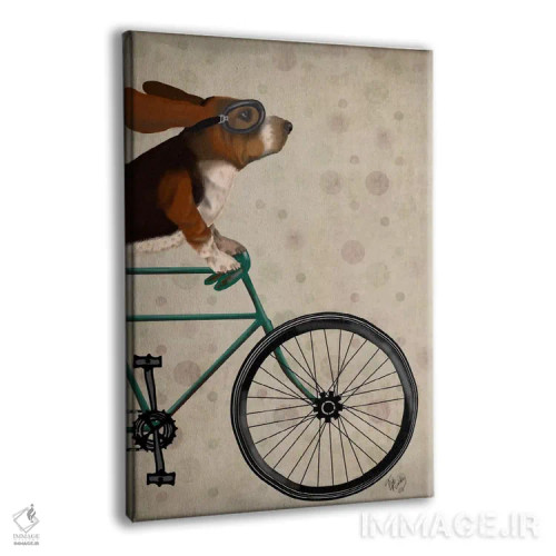 تابلو دکوراتیو بست هاوند دوچرخه سوار اثر فب فانکی - نمای پرسپکتیو محصول