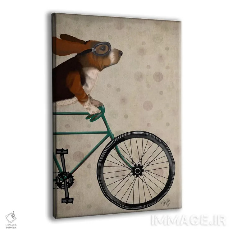 تابلو دکوراتیو بست هاوند دوچرخه سوار اثر فب فانکی - نمای پرسپکتیو محصول