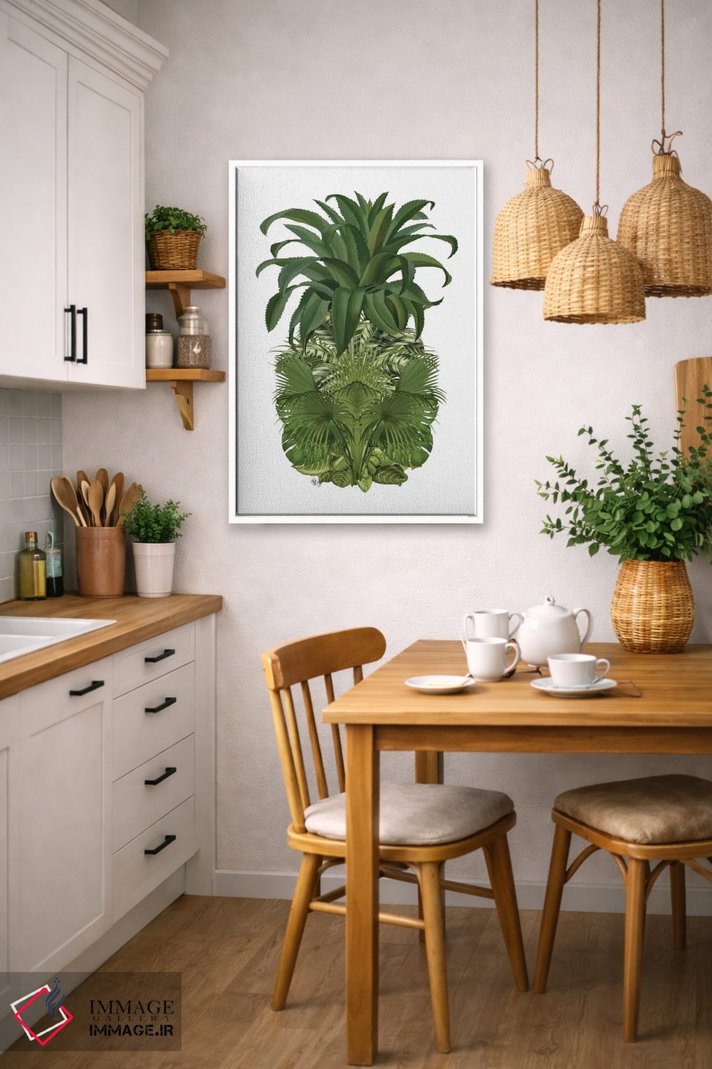 تابلو دکوراتیو آناناس گل دار ۴ اثر فب فانکی - D5W