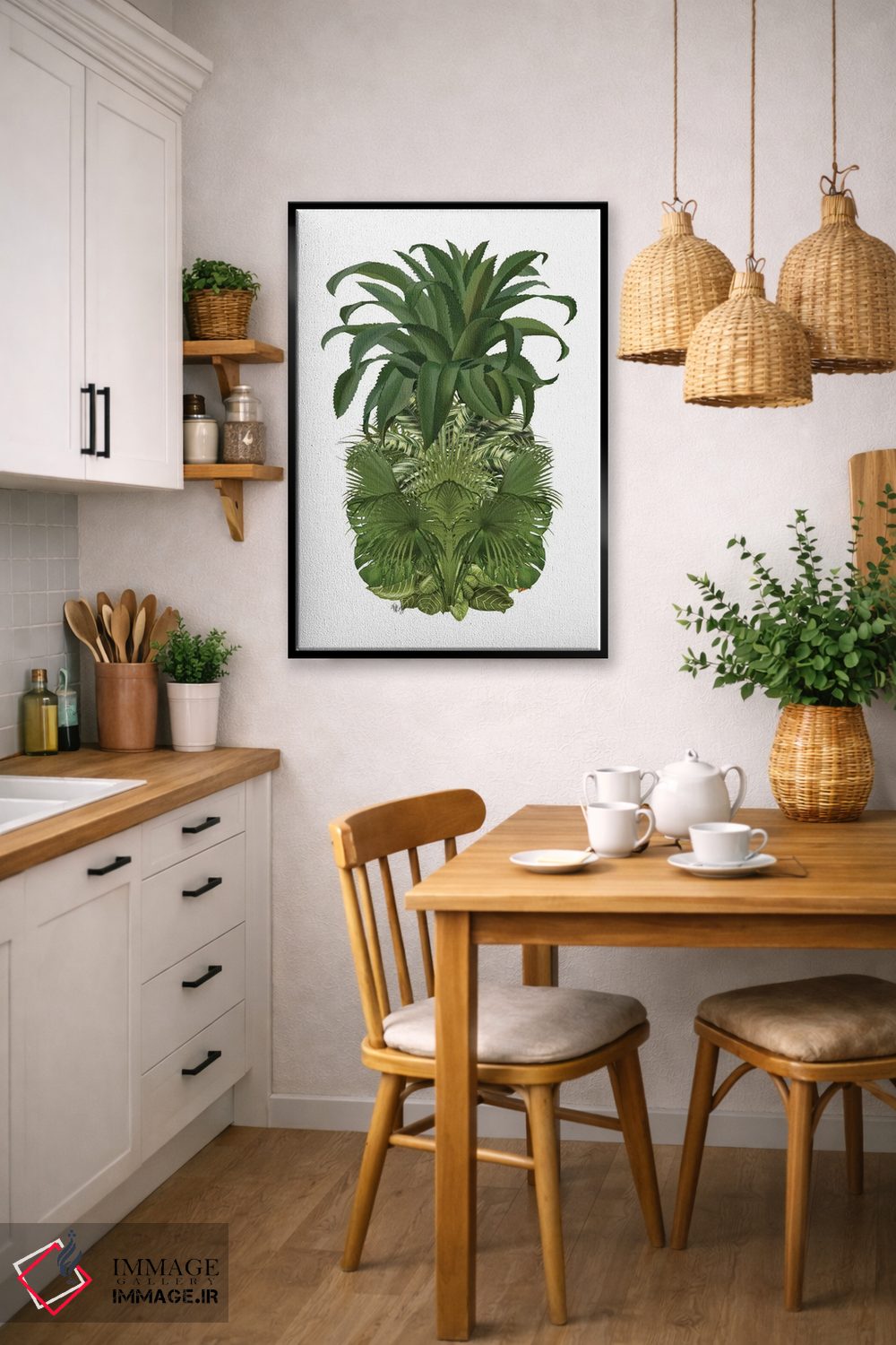 تابلو دکوراتیو آناناس گل دار ۴ اثر فب فانکی - D6B