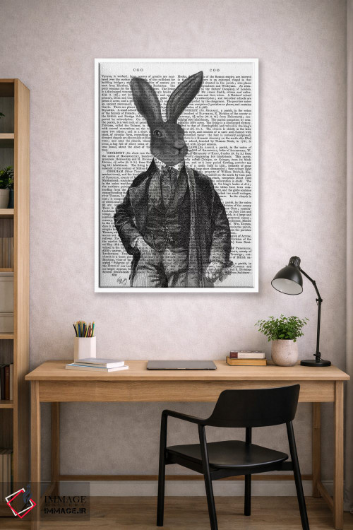 تابلو دکوراتیو آقای خرگوش ویکتوریایی ۱ اثر فب فانکی - D1W