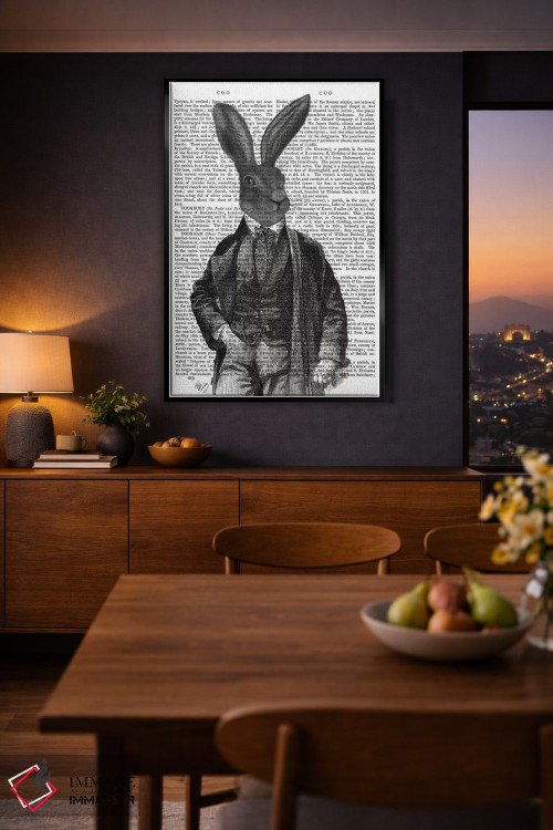 تابلو دکوراتیو آقای خرگوش ویکتوریایی ۱ اثر فب فانکی - D2B