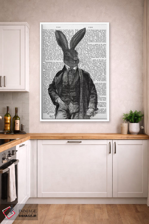 تابلو دکوراتیو آقای خرگوش ویکتوریایی ۱ اثر فب فانکی - D4W