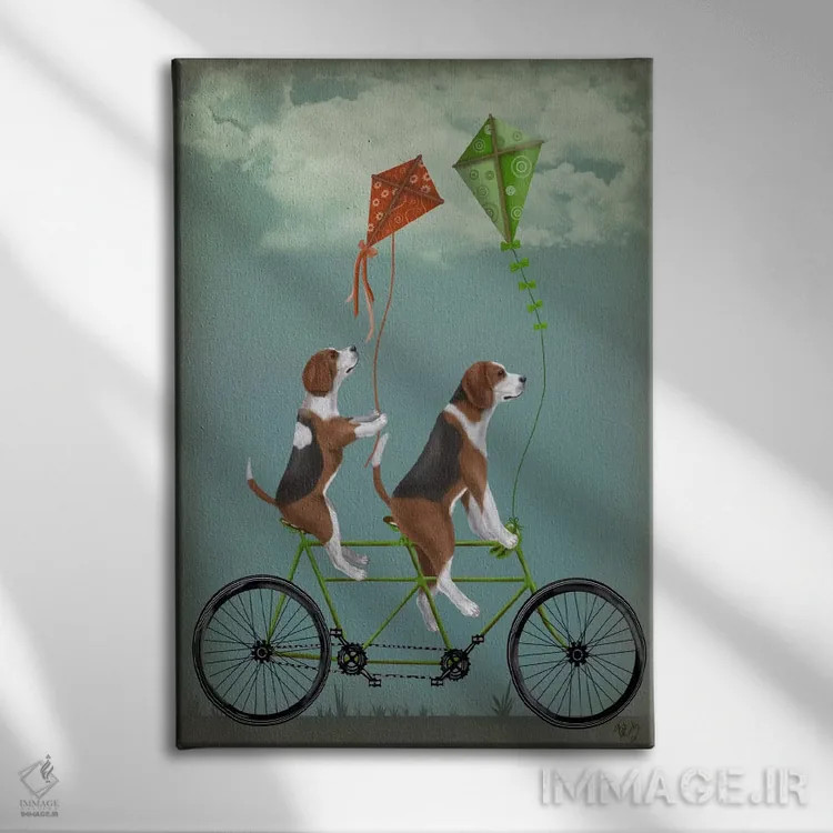 تابلو دکوراتیو بیگل دوچرخه دونفره اثر فب فانکی - نمای روبهرو روی دیوار