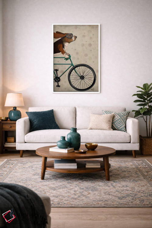 تابلو دکوراتیو بست هاوند دوچرخه سوار اثر فب فانکی - D3W