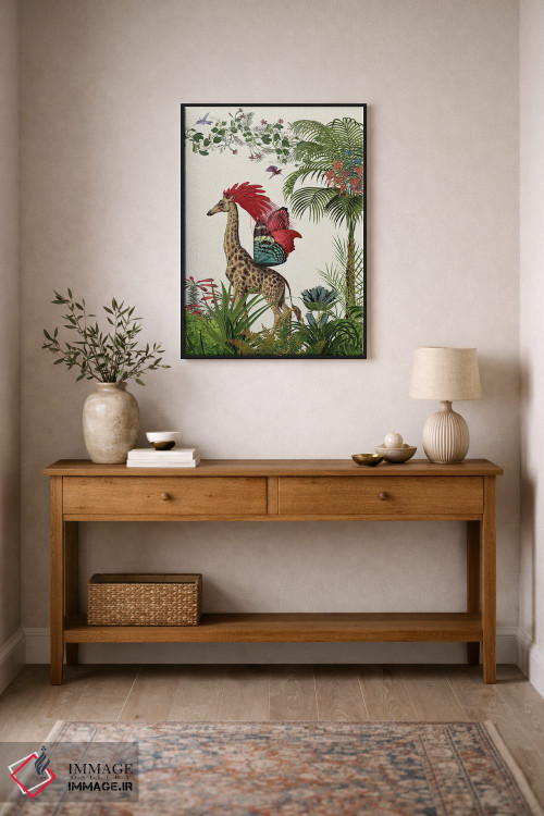 تابلو دکوراتیو زرافه استوایی ۴ اثر فب فانکی - D2B