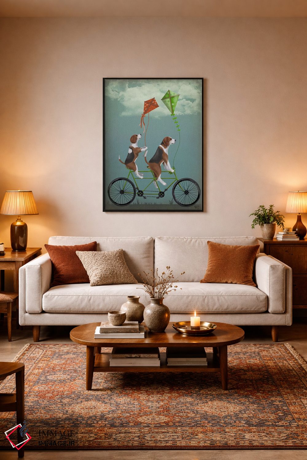 تابلو دکوراتیو بیگل دوچرخه دونفره اثر فب فانکی - D4B
