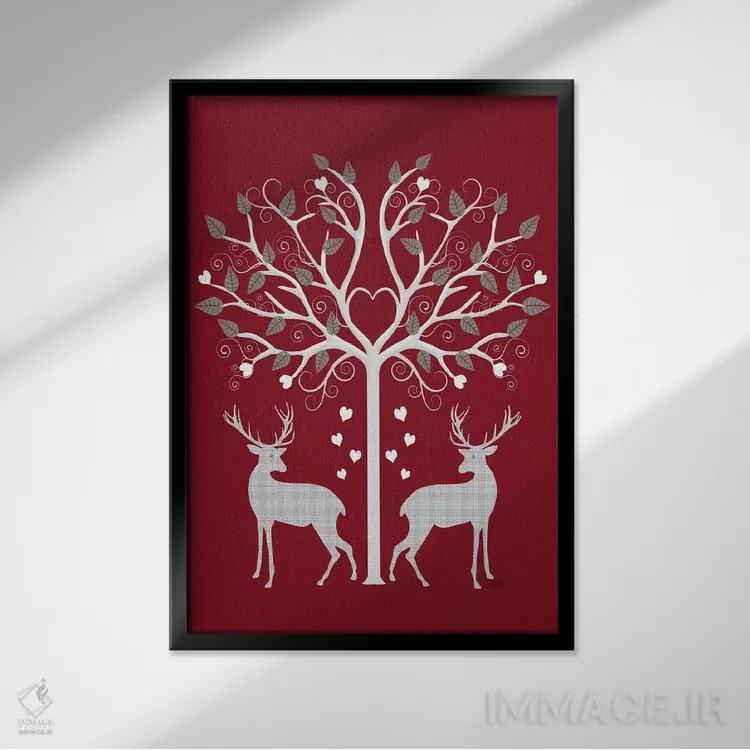 تابلو دکوراتیو کریسمس اثر فب فانکی - نمای قابدار مشکی