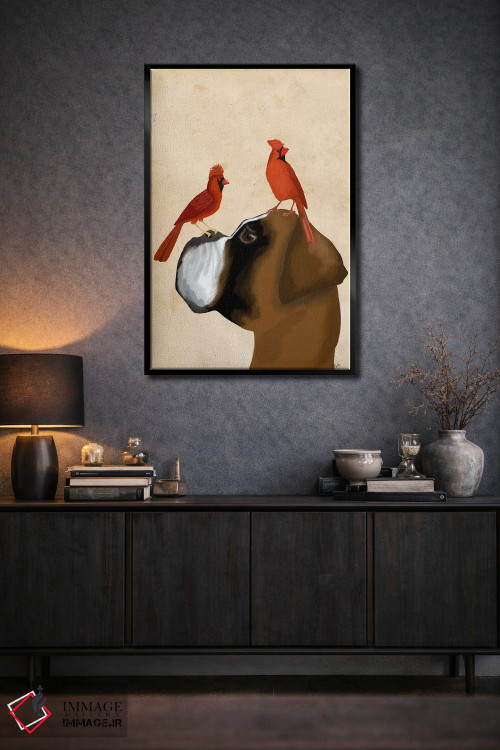 تابلو دکوراتیو بوکسر و کارباورال های قرمز اثر فب فانکی - D2B