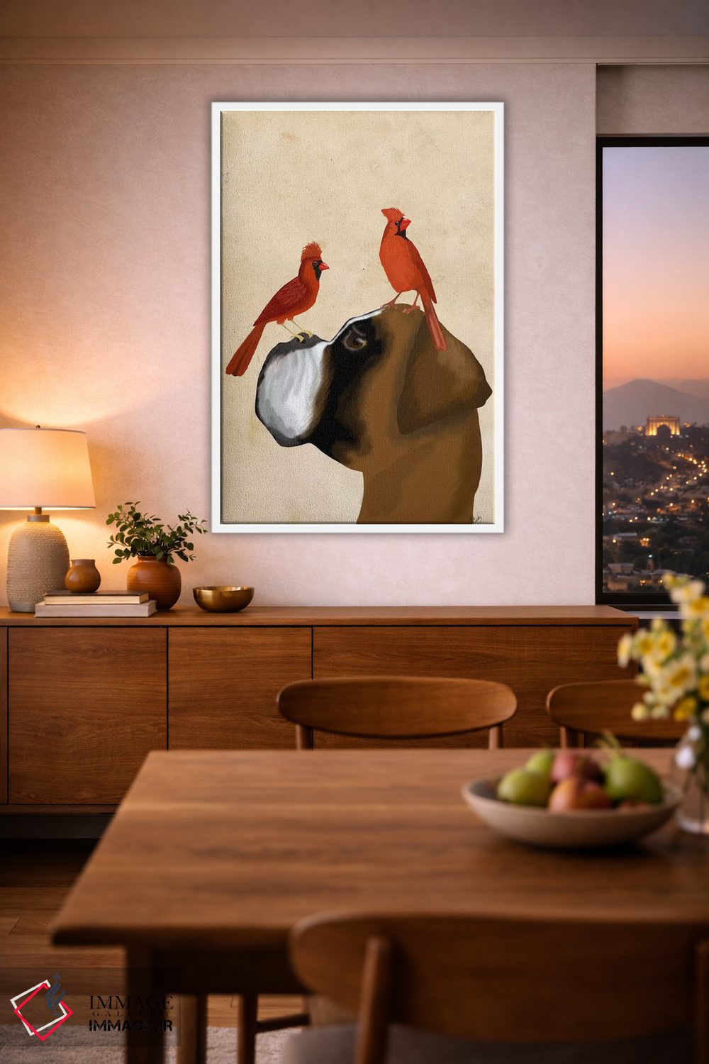 تابلو دکوراتیو بوکسر و کارباورال های قرمز اثر فب فانکی - D1W