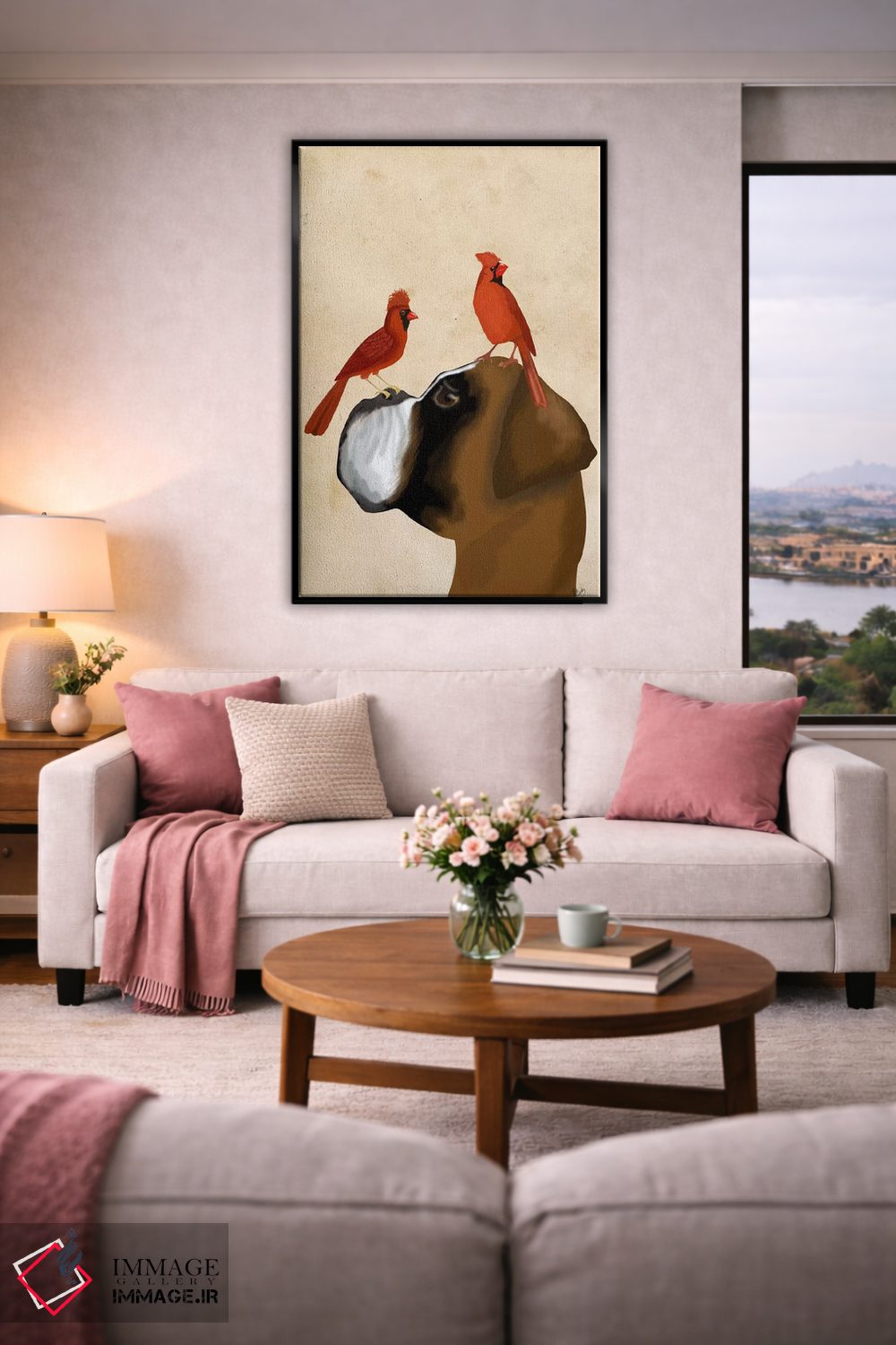 تابلو دکوراتیو بوکسر و کارباورال های قرمز اثر فب فانکی - D5B