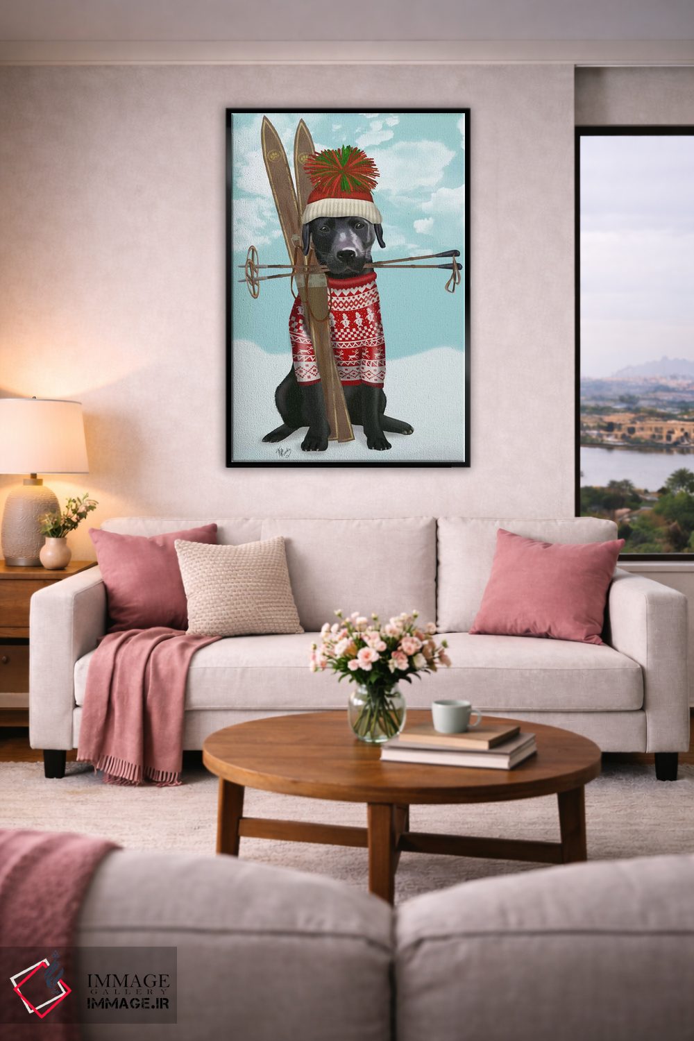 تابلو دکوراتیو لابرادور سیاه، اسکی اثر فب فانکی - D3B