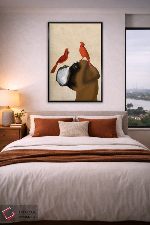 تابلو دکوراتیو بوکسر و کارباورال های قرمز اثر فب فانکی - D4B