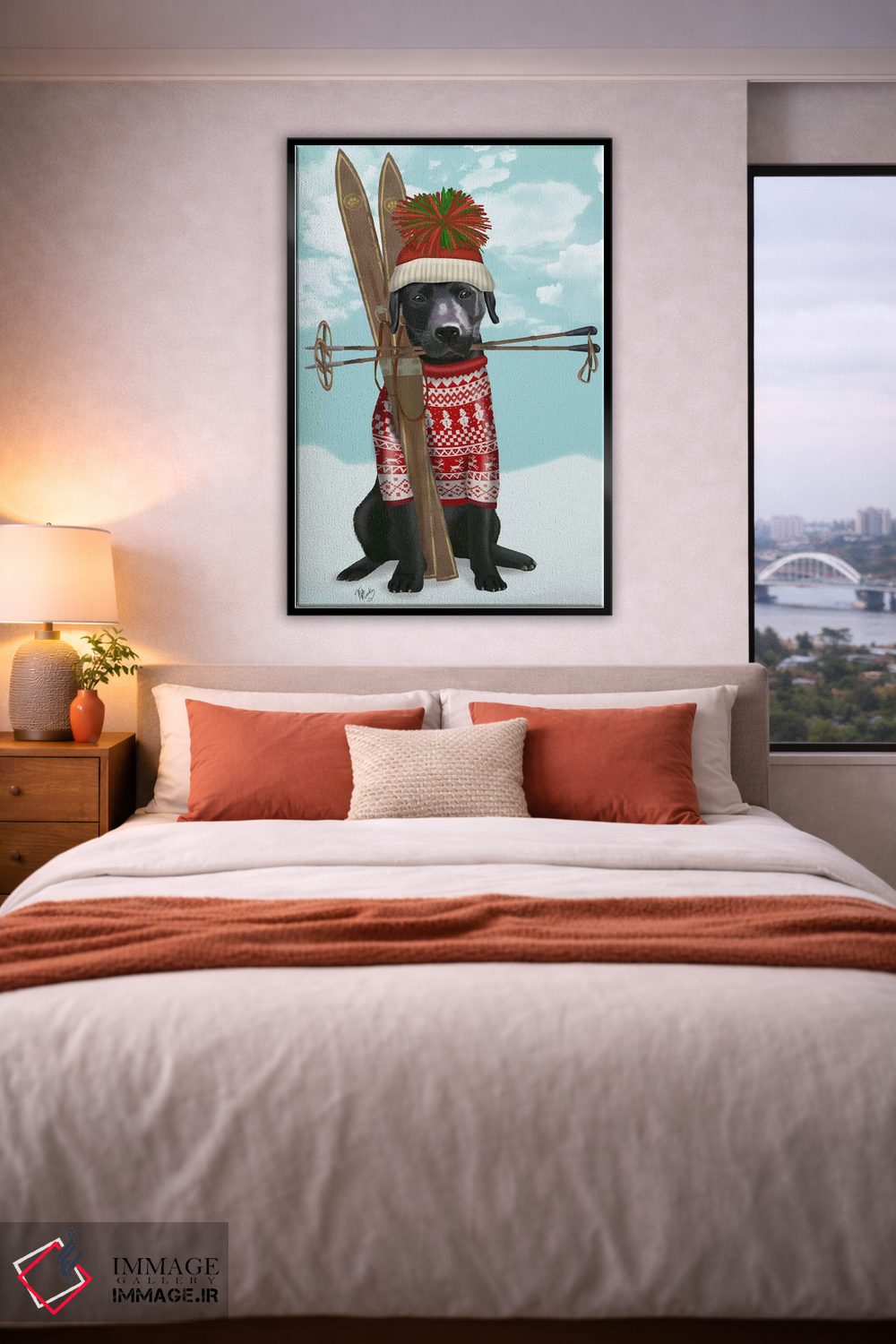 تابلو دکوراتیو لابرادور سیاه، اسکی اثر فب فانکی - D4B