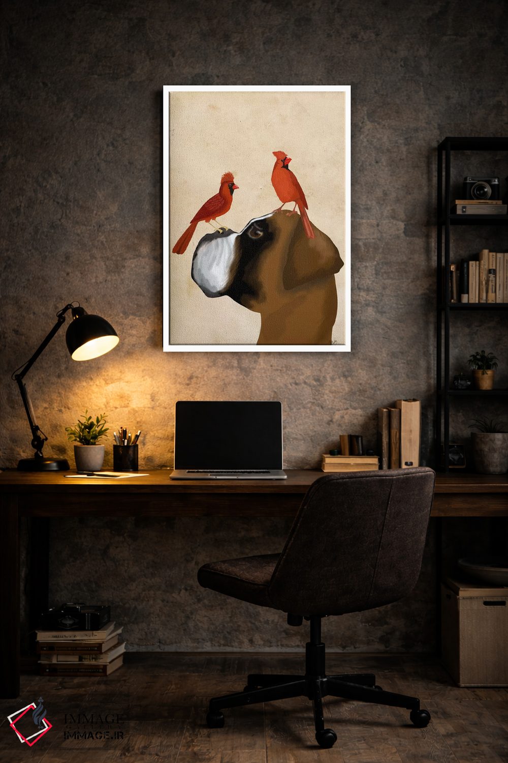 تابلو دکوراتیو بوکسر و کارباورال های قرمز اثر فب فانکی - D6W