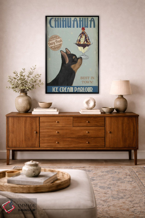 تابلو دکوراتیو چی واوا سیاه و زنجفیلی، بستنی اثر فب فانکی - D4B