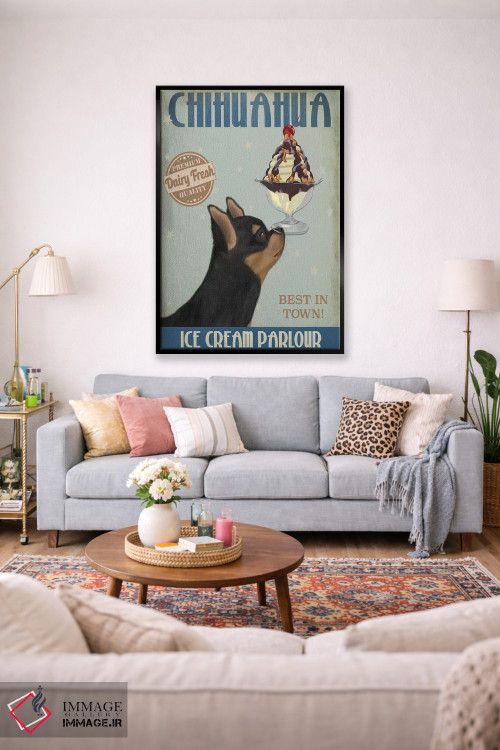 تابلو دکوراتیو چی واوا سیاه و زنجفیلی، بستنی اثر فب فانکی - D2B