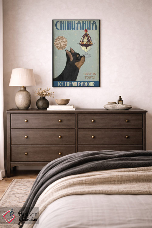 تابلو دکوراتیو چی واوا سیاه و زنجفیلی، بستنی اثر فب فانکی - D5B