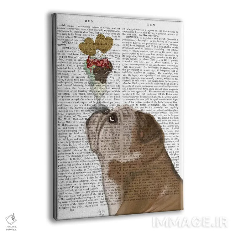 تابلو دکوراتیو بولداگ انگلیسی بستنی خور اثر فب فانکی - نمای پرسپکتیو محصول