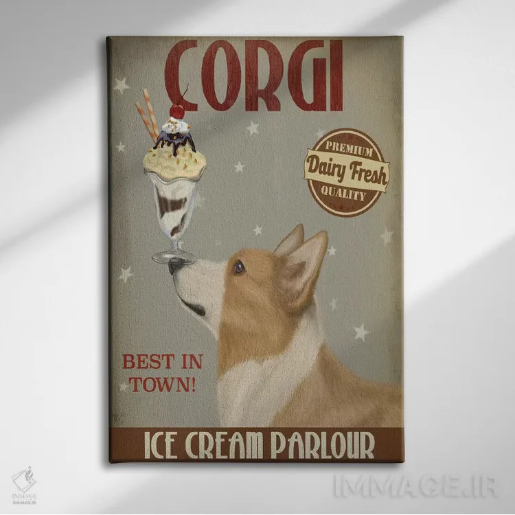 تابلو دکوراتیو کروگی برنزه، بستنی اثر فب فانکی - نمای روبهرو روی دیوار