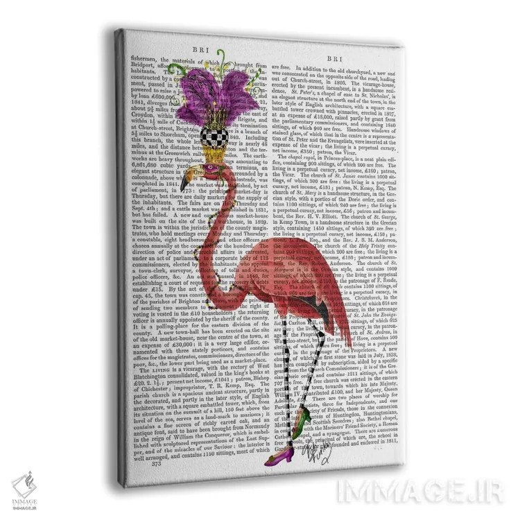 تابلو دکوراتیو فلامینگوی ماردی گرا اثر فب فانکی - نمای پرسپکتیو محصول