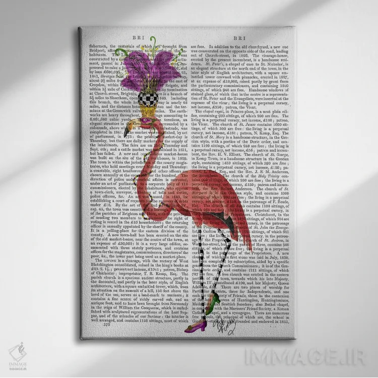 تابلو دکوراتیو فلامینگوی ماردی گرا اثر فب فانکی - نمای روبهرو روی دیوار