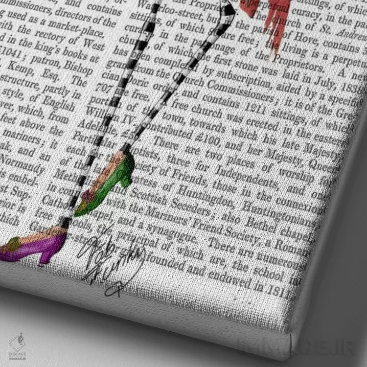 تابلو دکوراتیو فلامینگوی ماردی گرا اثر فب فانکی - نمای نزدیک بافت بوم