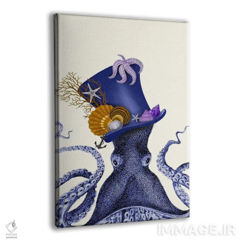 تابلو دکوراتیو اختاپوس با کلاه ملوانی اثر فب فانکی - نمای پرسپکتیو محصول