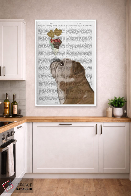 تابلو دکوراتیو بولداگ انگلیسی بستنی خور اثر فب فانکی - D3W