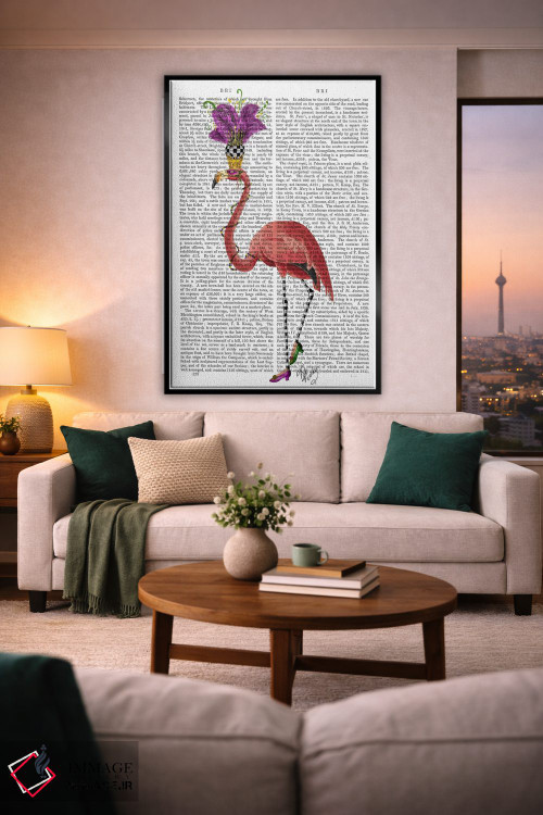 تابلو دکوراتیو فلامینگوی ماردی گرا اثر فب فانکی - D1B