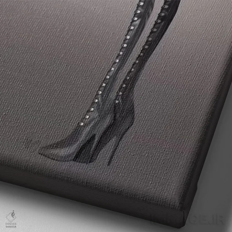 تابلو دکوراتیو فلامینگو با چکمه های خاص اثر فب فانکی - نمای نزدیک بافت بوم