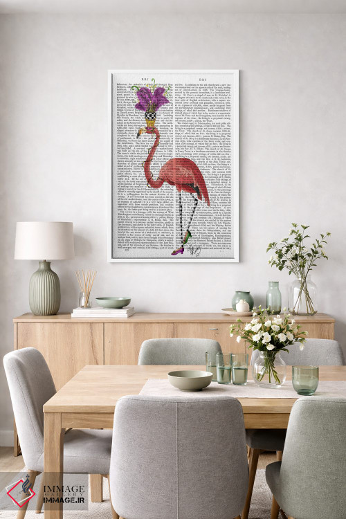 تابلو دکوراتیو فلامینگوی ماردی گرا اثر فب فانکی - D6W