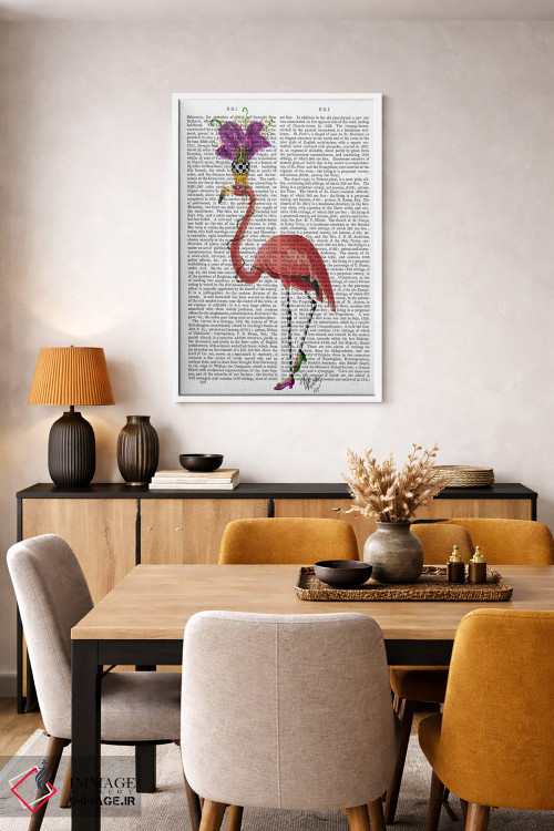 تابلو دکوراتیو فلامینگوی ماردی گرا اثر فب فانکی - D5W