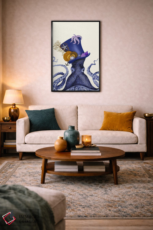 تابلو دکوراتیو اختاپوس با کلاه ملوانی اثر فب فانکی - D6B