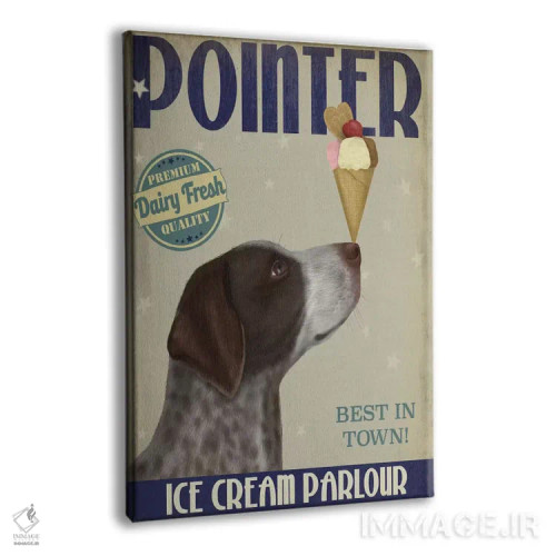 تابلو دکوراتیو ژرمن شورت ایرد پوینتر و بستنی اثر فب فانکی - نمای پرسپکتیو محصول